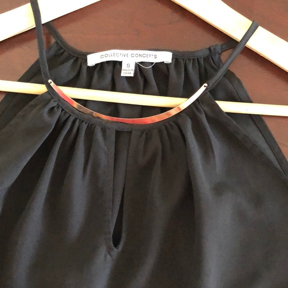 Black Top w/ Metal Neck Detail - Picture 3 of 3